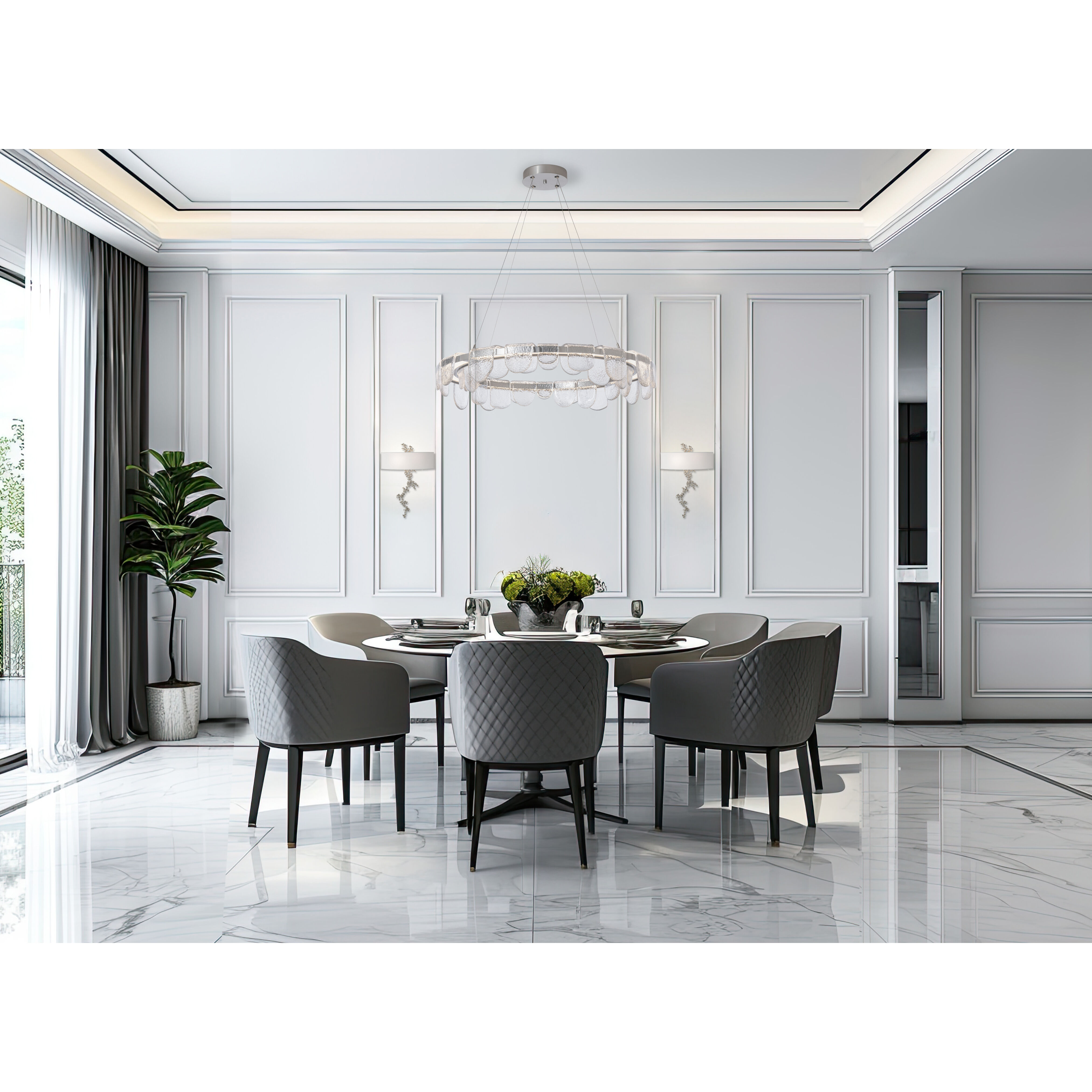 Riverbed LED 39.6 inch Sterling Pendant Ceiling Light